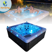 Bain à remous encastré sur mesure, design luxueux, spa à hydromassage, bain à remous en acrylique, spa extérieur pour 6 personnes avec 87 jets