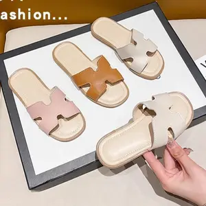 Корейская Мода Летняя Детская верхняя одежда пляжная обувь из искусственной кожи Повседневные тапочки для маленьких девочек