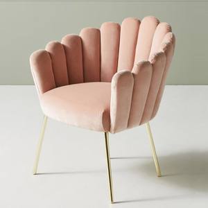 Fabrik direkt hochwertige elegante italienische Tuft Stoff Küchen stuhl moderne Luxus rosa Samt Esszimmers tuhl - Product Image 5