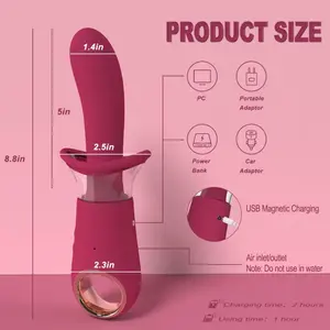 2in1 10 Vibration 3 Sucking Mode Silicone Tongue Dildo Vibrators For Women Stimulate Clit Nipple Sex Toys For Woman Adult Toys%
