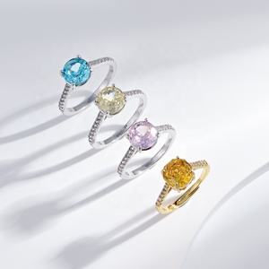 Anillo de plata de ley 925 con circonita de corte marquesa, joyería fina, estilo occidental, colorido, para mujer, precio al por mayor. - Product Image 2