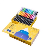 Ensemble de marqueurs acryliques liquides à pinceau souple STA 24/36 couleurs, non toxiques, pour la peinture et le coloriage des enfants