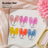 Gel UV LED semi-permanent à paillettes pour ongles, gel de construction pour extension d'ongles dur et longue durée