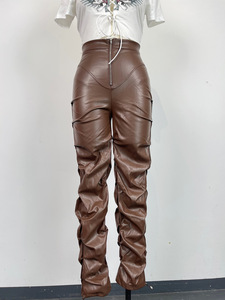 <span class=keywords><strong>Pantaloni</strong></span> a Zampa d'Elefante in <span class=keywords><strong>Ecopelle</strong></span> per Donna, Alta Qualità, Vita Alta, Nuovo Design Sexy, <span class=keywords><strong>Pantaloni</strong></span> Autunnali - Product Image 5