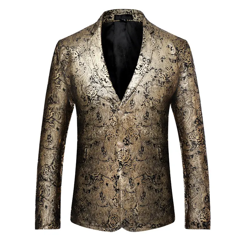 Men's fashion jacket gilded process on whole coat casual suit men's light mature style men's high-end business suit