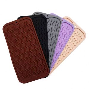 <b>Silicone</b> Drain <b>Mat</b> Water Ripple Non-Slip Kitchen Supplies Easy to Clean Heat Insulation Multifunctional Wholesale Pads & Pads - Product Image 1