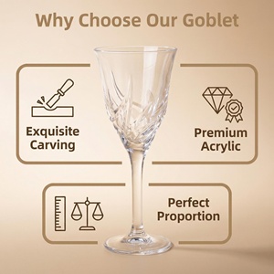 Gobelets à <span class=keywords><strong>vin</strong></span> rouge vintage légers en PMMA gaufré, verres à <span class=keywords><strong>vin</strong></span> blanc transparents en cristal taillé écologiques pour les fêtes - Product Image 6