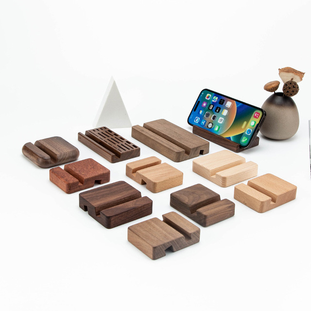 Natural Wood Smart Phone Pad Holders Acrylic Sign Stand for Party Decoration Location Small Table Menu Cards Postcard Holders