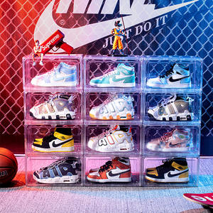 صندوق أحذية شفاف سميك حديث غطاء قلاب مغناطيسي لعرض تخزين أحذية رياضية مقاومة للأتربة - Product Image 4