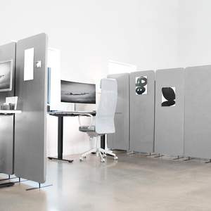 ROYDAA Современная отдельностоящая акустическая стеновая перегородка 72x66 дюймов, 24-дюймовые серые панели, звукоизоляция 90% шума, для отелей и больниц - Product Image 2