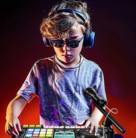 Lecteur de disques DJ pour enfants Multifonctionnel Bluetooth Simulation musicale Microphone jouable Bouton lumineux Jouet d'instrument pour bébé