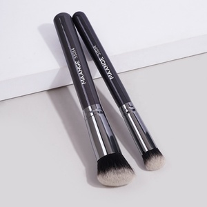 MAANGE — lot <span class=keywords><strong>de</strong></span> 2 pinceaux pour correcteur, pour <span class=keywords><strong>fond</strong></span> <span class=keywords><strong>de</strong></span> <span class=keywords><strong>teint</strong></span>, <span class=keywords><strong>liquide</strong></span>, manche en bois, logo personnalisé, <span class=keywords><strong>pinceau</strong></span> <span class=keywords><strong>de</strong></span> maquillage, noir - Product Image 5