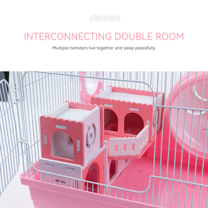 <span class=keywords><strong>Cage</strong></span> fantaisie pour petit animal pour <span class=keywords><strong>hamster</strong></span> avec plate-forme roue courante bouilloire boîte à nourriture escalier maison fil plastique <span class=keywords><strong>Cage</strong></span> de transport - Product Image 4