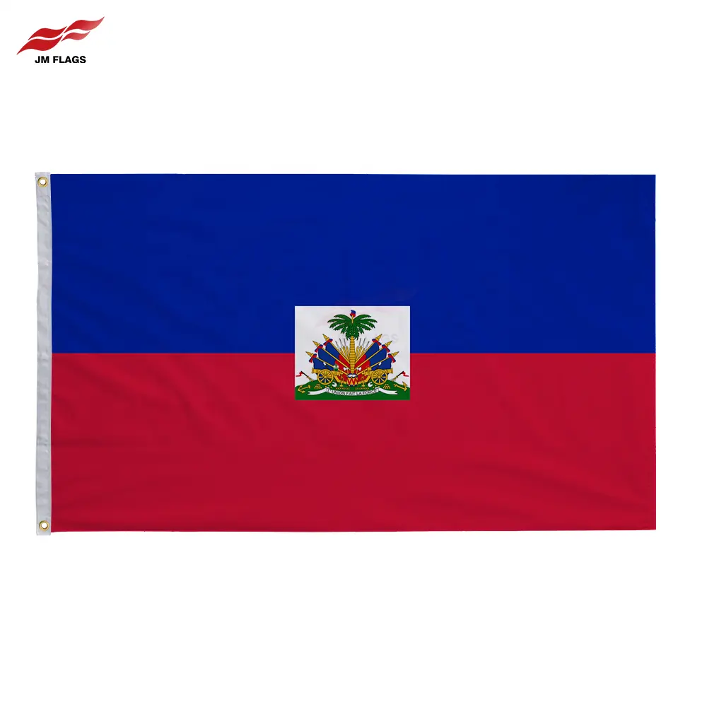 All'ingrosso 3*5 ft Haiti Banner 100% poliestere impermeabile personalizzato Indoor Outdoor Haitian Haiti Flags