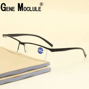 FANXUN259 neue Mode halbrahmen-gekoppelte anti-blaue Lesebrillen superlicht Hochdefinitionsbrille für Herren und Damen