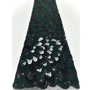 035 2026 Tissu de <span class=keywords><strong>dentelle</strong></span> nigériane française artisanale de haute qualité, <span class=keywords><strong>dentelle</strong></span> à sequins et strass pour femmes, vente en gros - Product Image 5