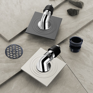 OEM Glossy 304 Stainless Steel Square Floor Drain Deodorizing Filter Full Copper Core Odor Preventer Bathroom Shower Drain - Product Image 2