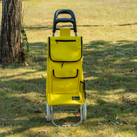 2024 Hitree nouveaux produits personnalisables 600D Oxford supermarché pliant chariot, chariot d'épicerie portable sur roues