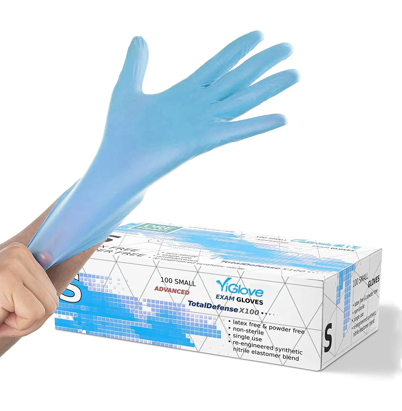 Luva de látex azul para uso doméstico, luva sem estéril para uso doméstico, oem guantes de látex, luvas de nitrile sem pó xs, pequeno, 35 2500