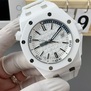 Relojes Mecánicos para Hombre, Reloj de Metal, Estilo Moderno, Reloj Automático de Lujo para Hombre, Cerámica Blanca de 42 mm, Correa de Buceo de Goma - Product Image 2