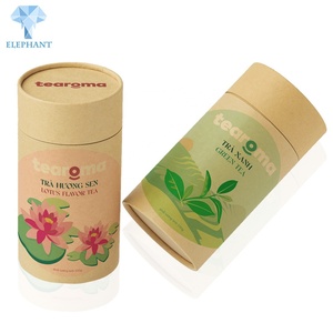 Custom Cylinder Empty Tea Bags Paper Packaging Sample Box Kraft Round Tube Green Tea Gift Box - Product Image 1