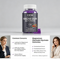 Gummies de glycinate de magnésium en gros pour OEM, 60 unités, complément alimentaire, marque privée, fournisseur, distributeur, marque personnalisée