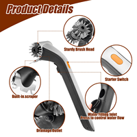 Brosse électrique pour barbecue, Nettoyeur de barbecue, Brosse à vapeur automatique pour barbecue, Nettoyeur de barbecue rotatif avec poils en acier inoxydable