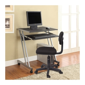 Silla de oficina moderna para sala de estar, sofá, muebles con malla negra completa, sin brazos, respaldo pequeño, silla giratoria para tareas de ordenador de oficina en casa - Product Image 5