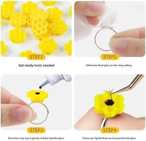 Supports de colle jetables en nid d'abeille pour extensions de cils, coupelles Blossom, anneaux d'encre à motif circulaire GZ RTS, commande en gros mixte - Product Image 3