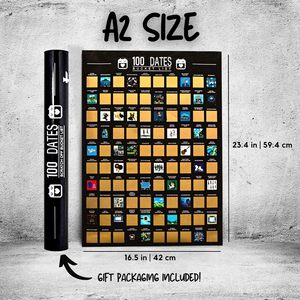 Póster Rasca y Gana de 100 Citas, <span class=keywords><strong>Ideas</strong></span> para Citas, Idea de Regalo para Parejas, Regalo de <span class=keywords><strong>San</strong></span> Valentín para <span class=keywords><strong>Novio</strong></span> o Novia - Product Image 6