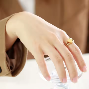 Zhongzhe Urn cincin untuk wanita hati cinta baja nirkarat dapat dibuka abu cincin peringatan kenang-kenangan hadiah cincin - Product Image 2