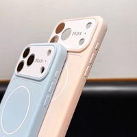 Coque de téléphone tendance à blocs de couleur avec grande fenêtre pour accessoires mobiles, compatible 16 17 Air 18 Pro, avec dos magnétique