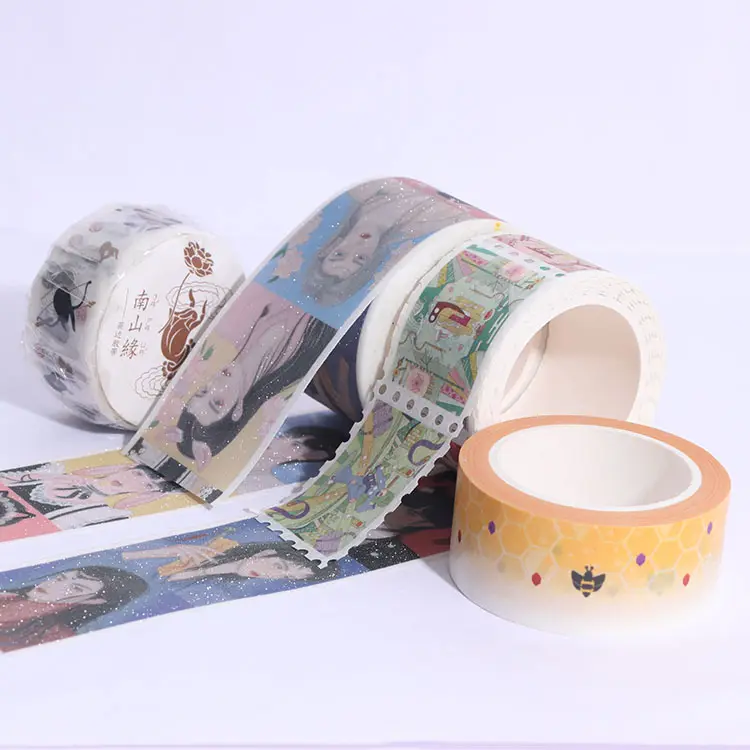 बहुउद्देशीय कस्टम मुद्रित रंगीन मास्किंग Washi के टेप प्रस्ताव निविड़ अंधकार टेप स्टिकर सेट