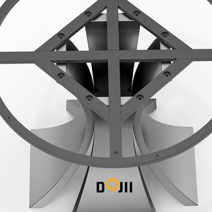 طاولة على شكل تيوليب ملتوية قاعدة معدنية قاعدة تراستل ببودرة معدنية سوداء قاعدة طاولة بوق فولاذية مغلفة - Product Image 4