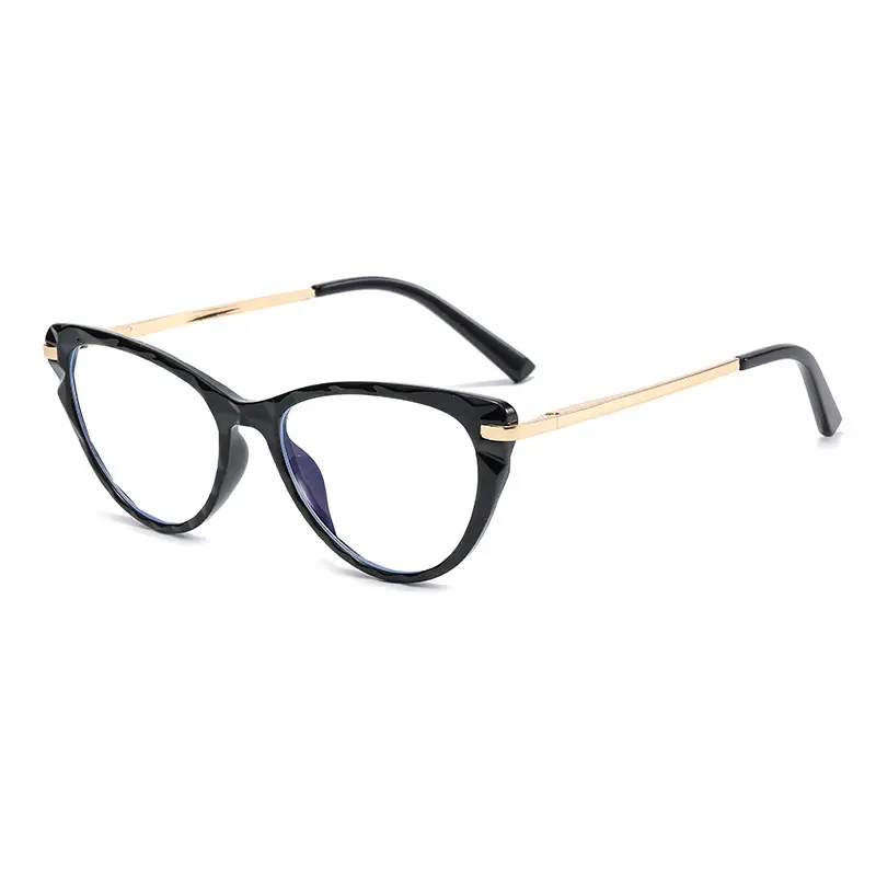 UNOC धातु विरोधी नीले प्रकाश चश्मा फैशन डिजाइनर Eyewear ऑप्टिकल फ्रेम बिल्ली आँखें फ्रेम हीरे की कटौती चश्मा फ्रेम 2022
