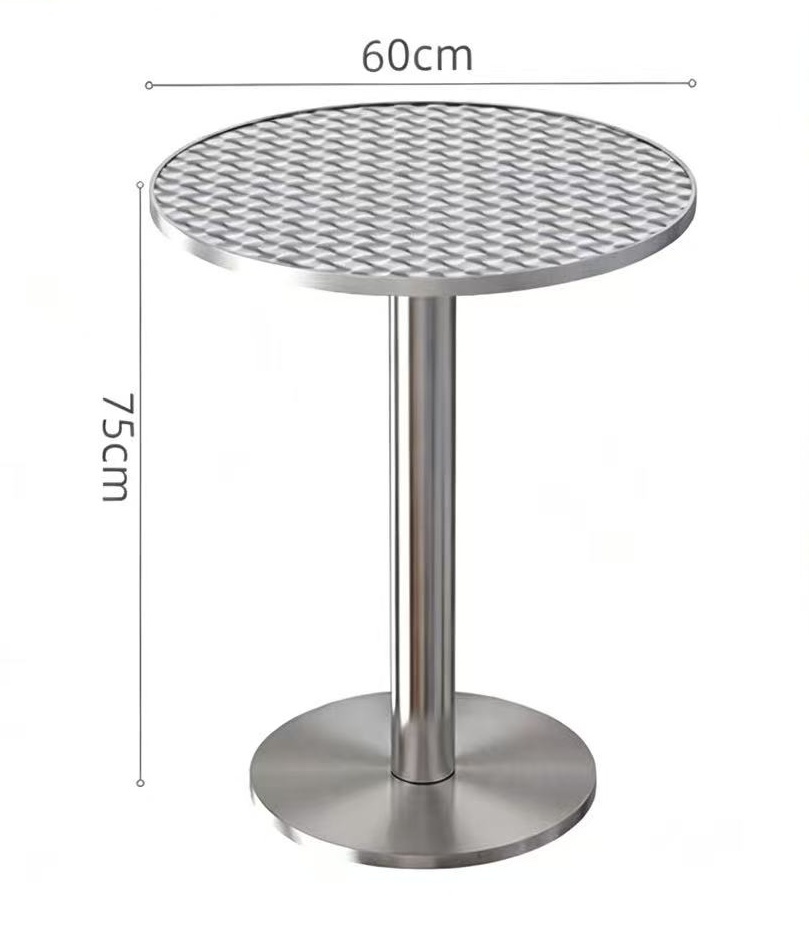 Mesa redonda de 60 cm de diámetro.