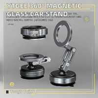 Support à ventouse réglable en alliage d'aluminium 360° °   Support de téléphone pour voiture en verre trempé
