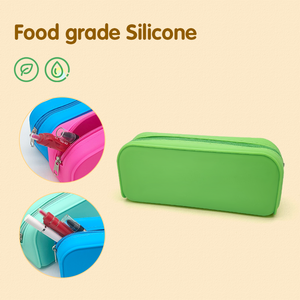 Mint Breeze Aesthetic Silicone Pencil <b>Case</b> Pouch Eco-Friendly Zipper Small <b>Makeup</b> Bag Stylish Multipurpose Storage Solution - Product Image 6