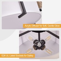 Nouveauté, lustre moderne en métal noir, hauteur réglable, lampe suspendue pour l'éclairage intérieur