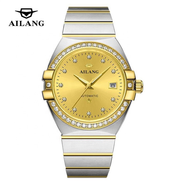 New Arrival 2026 High Quality Ailang Men's Luxury Automatic Stainless Steel Waterproof Mechanical Diamond Business OEM Watch