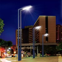 Farola LED Moderna para Jardín, Iluminación Exterior IP65, Poste de Aluminio para Estacionamiento, Farola Solar para Paisajes