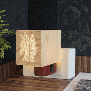 Diffuseur d'aromathérapie en bois à brancher - Support pour bâtonnets d'arôme - Chauffe-encens avec couvercle en bois sculpté - Product Image 3
