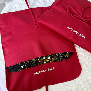 Custom Logo <b>Red</b> Cotton Twill Envelope Pouch <b>Ribbon</b> Tie Closure Cotton Dust Bag for Clothes Handbag Gift Packing Flap Sealing - Product Image 3