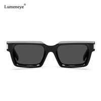 2025 Vintage noir concepteur lunettes de soleil femmes rétro Transparent luxe carré rectangulaire bleu lentilles hommes UV400 haute qualité
