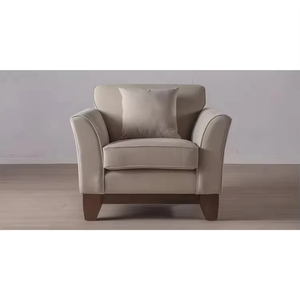 Casa moderna Hotel appartamento confortevole morbido minimalista <span class=keywords><strong>Beige</strong></span> <span class=keywords><strong>marrone</strong></span> tessuto gamba in legno divano quadrato - Product Image 3