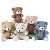 Porte-clés ours en peluche mignon de 10 cm, design métallique souple, pendentif durable pour sac à main, sac à dos, breloque, décoration de mariage
