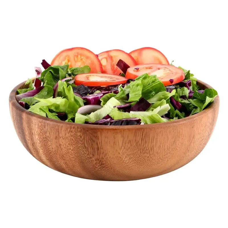 Combohome Offre Spéciale bol à salade de fruits en bois d'acacia épais avec serveurs bols de fête en bois Machines de fabrication