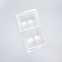 Boîte à biscuits Macaron 2 trous en plastique Blister Boîte d'emballage à clapet en plastique PET transparent pour dessert