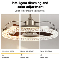 Ventilateur de plafond LED de luxe de style médiéval avec télécommande et moteur DC, 58W 70W, 6 vitesses, pour intérieur, fourni directement par l'usine