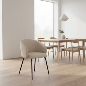 Chaises de salle à manger en velours <span class=keywords><strong>beige</strong></span> à prix abordable, avec pieds en métal modernes et durables, logo OEM, pour hôtels et centres commerciaux - Product Image 5